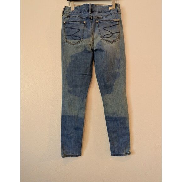 Seven7 Tummyless High Rise Skinny distressed denim jeans  Sz 12 - Picture 10 of 10